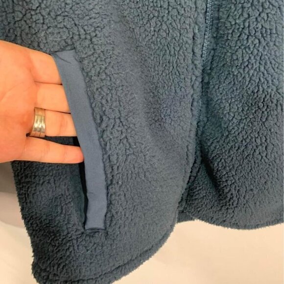 🌳WOODS- heavy teddy coat. Full zip. Size XL (youth). Navy/mustard yellow.… - Picture 4 of 9